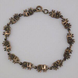 Sterling Silver Elephant Link Bracelet – 925 – 10g